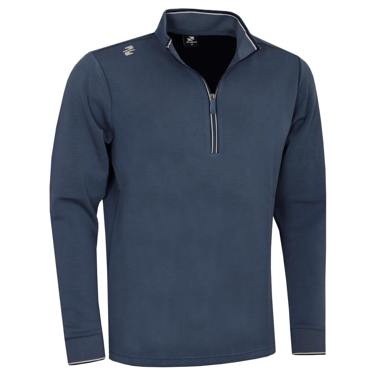 Stuburt Golf Mens Arlo 1/4 Zip Midlayer Sweater - Steel Blue - M