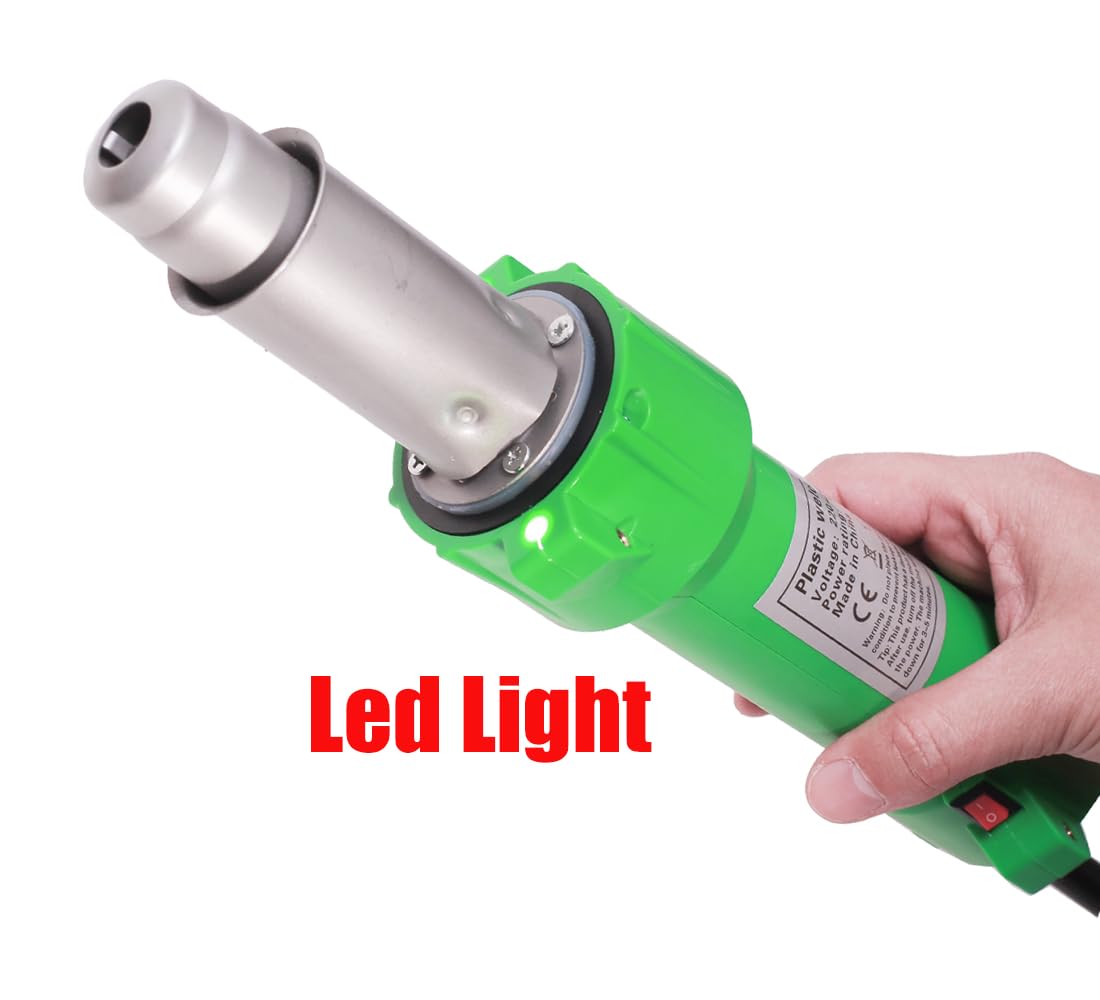 1600W Termico Pistola ad Aria Calda di Saldatura Saldatore di Plastica Saldatore Ad Aria Calda Barra, con Ugelli di Saldatura Rapida, con Luce LED e 2 Ugelli di Saldatura Piatti