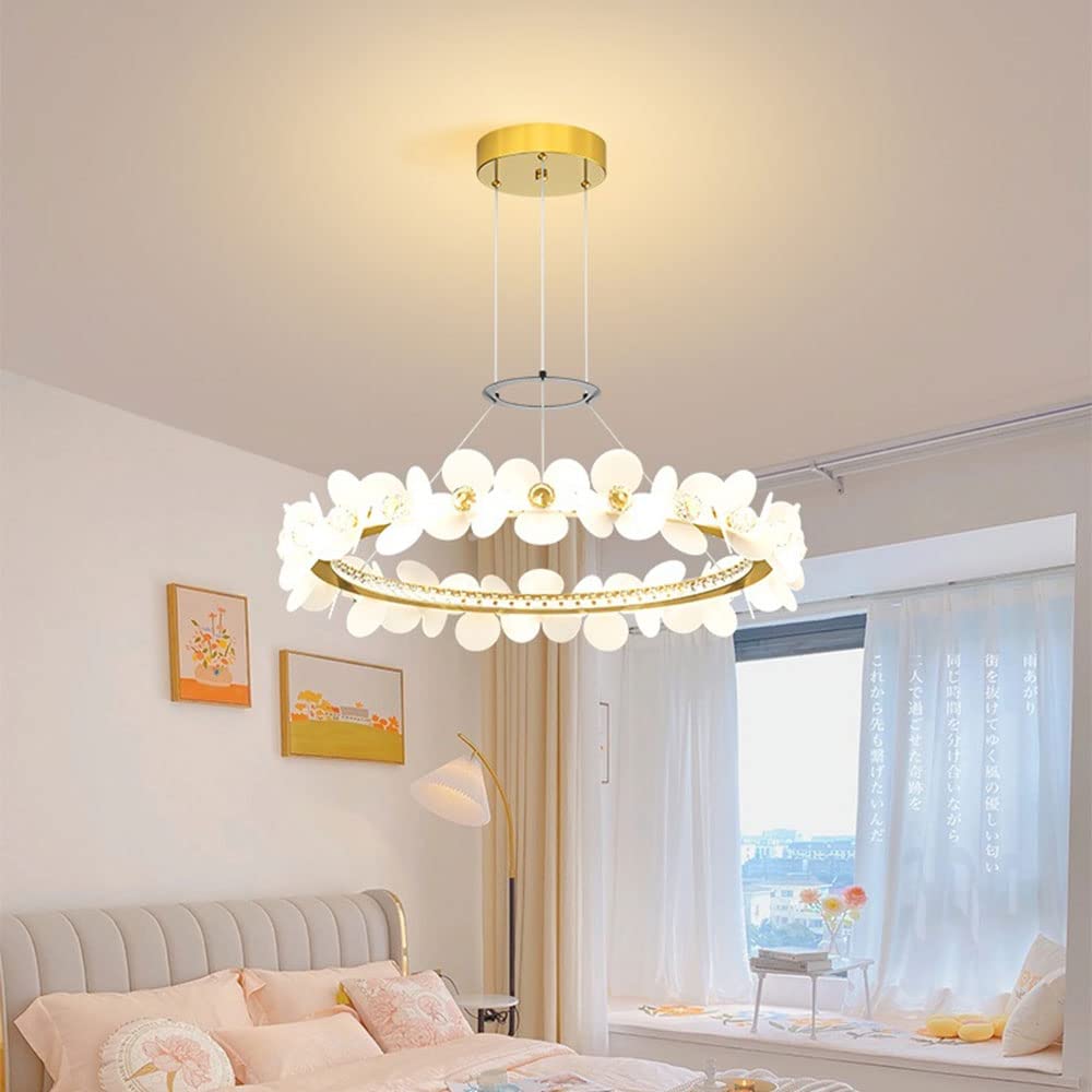 Chandelier LED pétale moderne pour salon sombre et plafond haut - 8