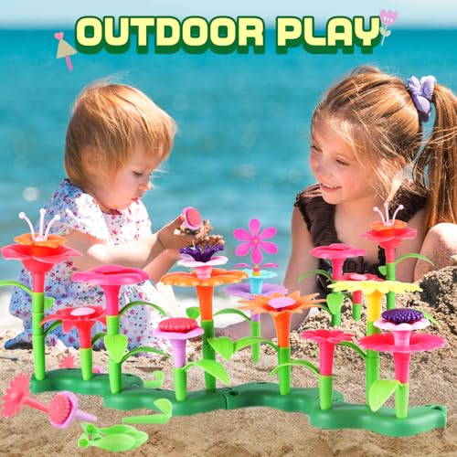Jouets de construction de jardin de fleurs 130 PCS, blocs de construction créatifs