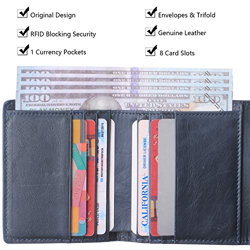 Image of Small Wallet for Women Genuine Leather RFID Blocking Card Holder Organizer Pocket Compact Bifold Ladies Mini Purse