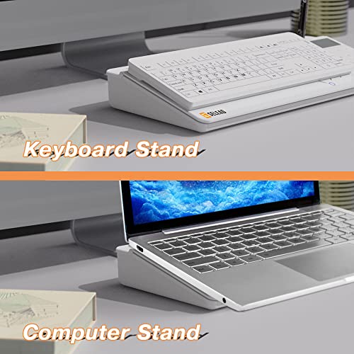 Selead Desktop Glass Whiteboard With Calculator & Built-In Mirror, Desk Dry Erase Board Buddy Computer Pad Keyboard Stand With Organizer For Home, School, Office Desk Accessories #TOP3