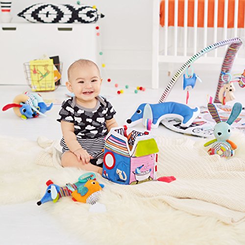 Brinquedo, Linha On-The-Go, Pendure no Carrinho do Seu Bebê Coelho, Skip Hop , Azul, 15 x 11.5 x 33