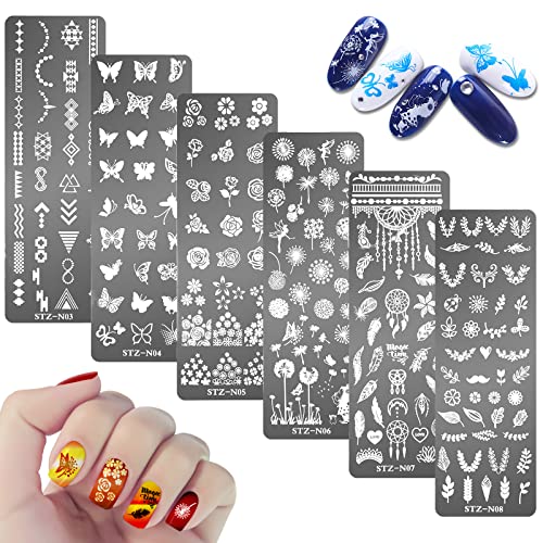 MWOOT 6 Pezzi Set di Nail Art Stamping