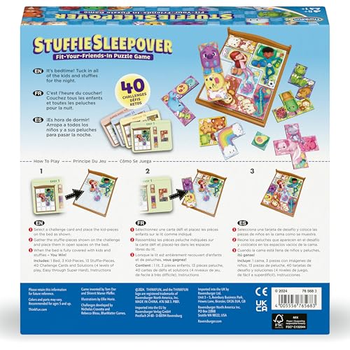 ThinkFun Stuffie Sleepover Logic Game 40 retos para niños 5+ miniatura 6