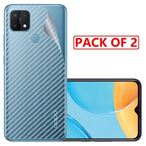Image of Compatible with (Pack of 2) Oppo A15 Back Screen Protective Film Carbon Fiber Skin Transparent Screen Guard Sticker