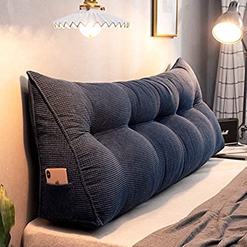 Triangular Headboard Pillow,Triangle Bedside Cushion Reading Pillow Bolster Backrest Positioning Support Pillow for Sofa Bed with Removable Cover,39inch