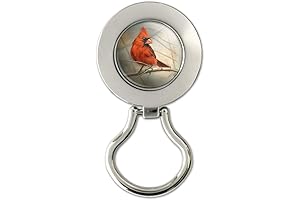 Eyeglass Holder Pin with Cardinal Red Bird on Tree Branch Magnetic Metal
