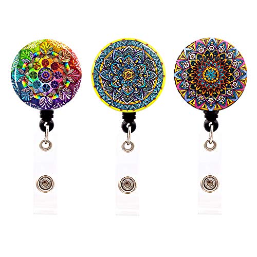 HEYGOO Vintage-Inspired Retractable Badge Reel Clip,Name Card Badge Holders(3 Pack)