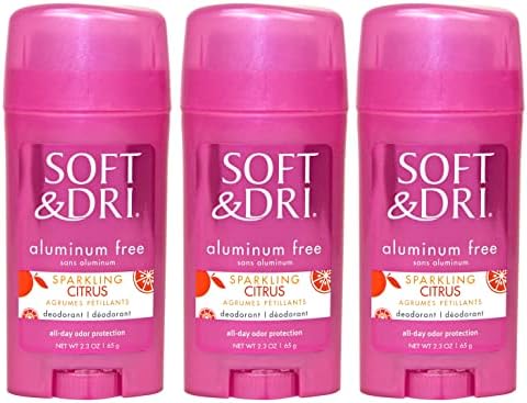 Soft & Dri Sparkling Citrus Deodorant 2.3 Ounce Aluminum-Free (65ml) (3 Pack)