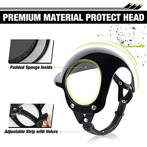 PETLESO Pet Helmet Dog Motorcycle Helmet Adjustable Strap Dog Safety Helmet with Ear Holes to Wear Stable and Comfortable for Outdoor Activities Riding Motorcycles(Black) - Image 2