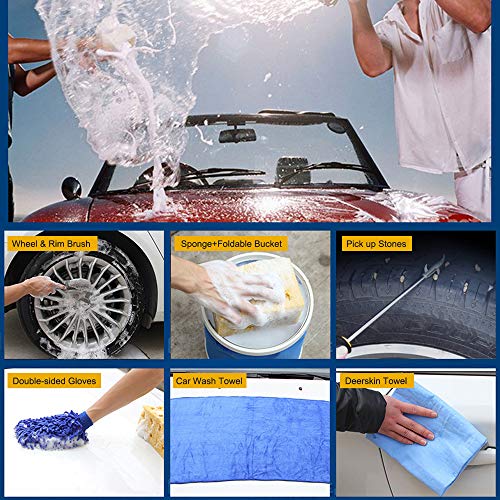 Zwbfu 7Pcs Kit de Ferramentas de Limpeza de Carro, Kit de Ferramentas de Lavagem de Carro para Detal