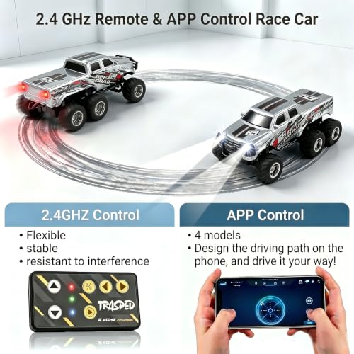 haomsj 1/64 Mini RC Truck, Gray - Image 6