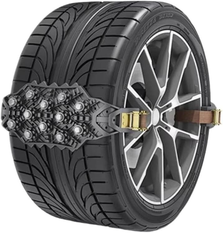 Adjustable Tire Chains 40x50cm Anti-Skid Traction Belts with Adjustable Buckles for SUVs ATVs UTVs and Off-Road Trailers(Color Name: Black)