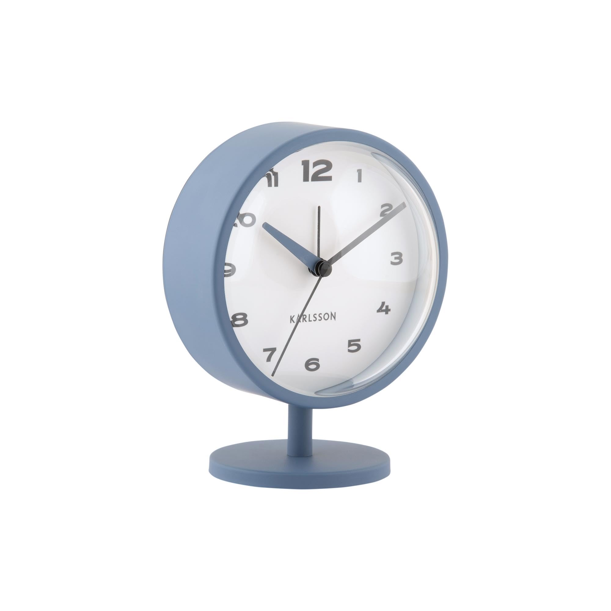 Karlsson Brisk Alarm Clock on Stand with Dome Lens (Classic Blue)