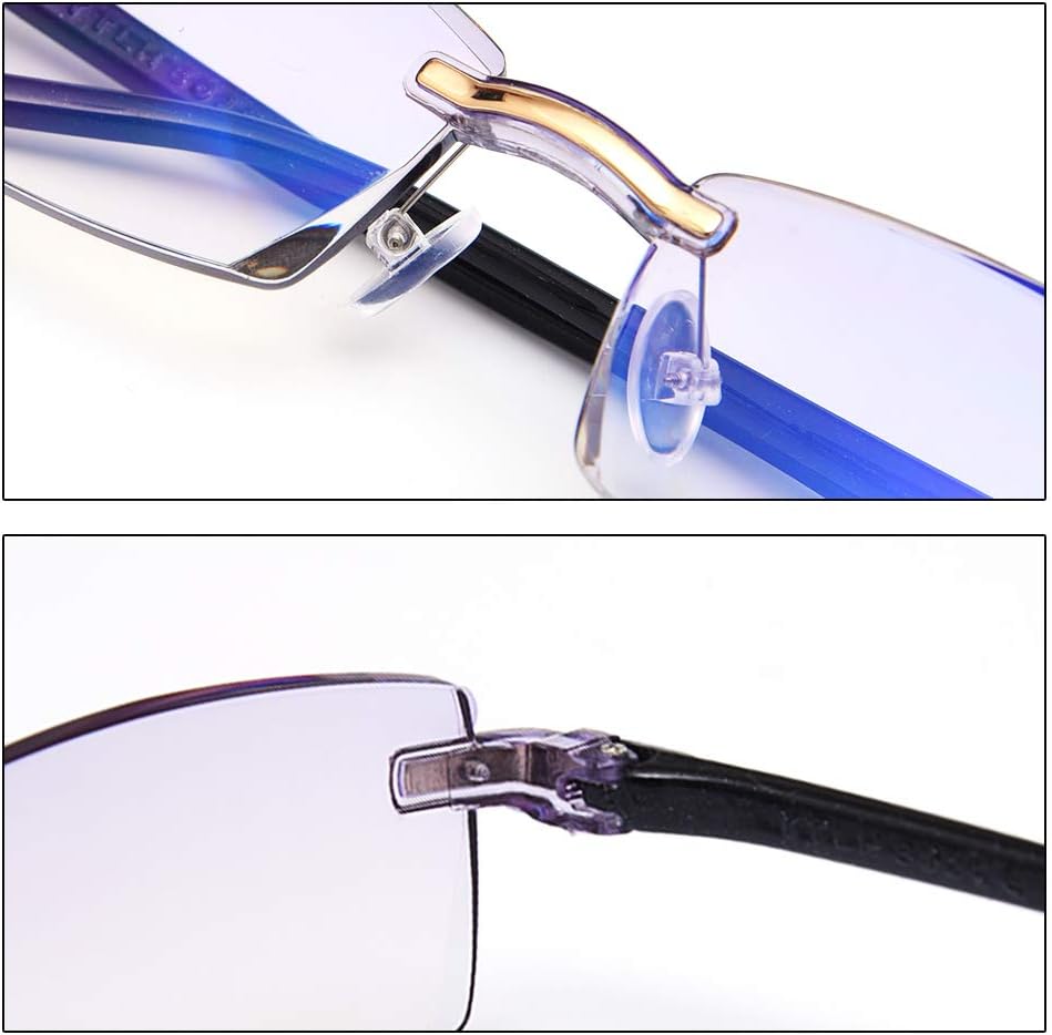 TERAISE Rimless Reading Glasses Fashion Diamond Cutting Design Anti-Fatigue Clear Lens Spectacle Readers for - Image 6