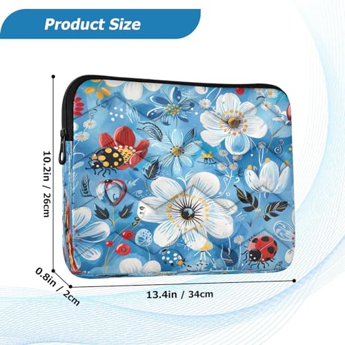 Funda para portátil 13-14 pulgadas con diseño azul floral miniatura 3
