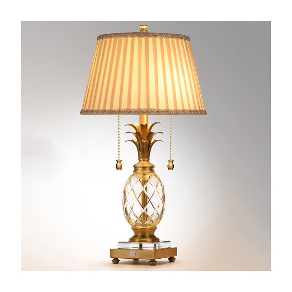 Bedside Lamps Table Lamp Pineapple Crystal Copper Table Lamp Luxury Living Room Study Creative Decoration Lamp Stylish Warm Bedroom Bedside Lamp Night Light Control Lamps for bedrooms