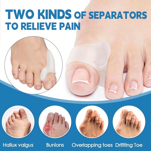 4 Paar Hallux Valgus Zehenspreizer,Toe Separator für den Großen Zeh,Silikon Zehentrenner,Reduziert Reibung & Druck,Universalgröße,Ideal für Täglichen Gebrauch