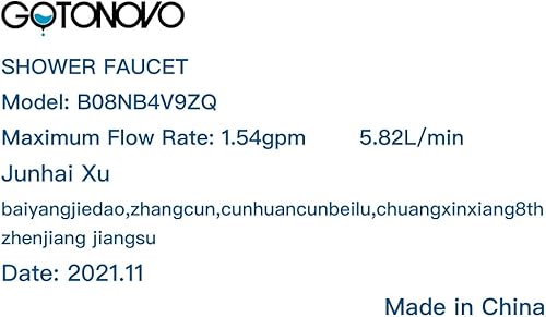 Miniatura 9 de gotonovo Juego de grifo de ducha mezclador de lluvia montado en el techo, color negro mate, cabezal de ducha cuadrado de 12 pulgadas con 6 chorros