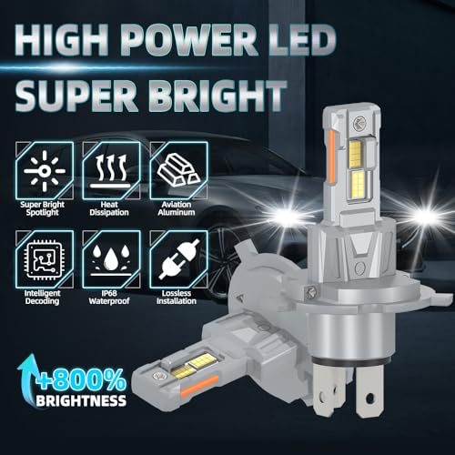 Bombillas LED H4 para Toyota Prius 2001-2009, 6000K, pack 2 miniatura 2