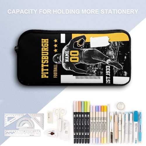 Pittsburgh Backpack for Boys Girls School Bookbag Lunch Box Pencil Bag 3 in 1 Set Custom Sports Backpacks Add Name Number Travel Bag Gifts For Fans 17in4