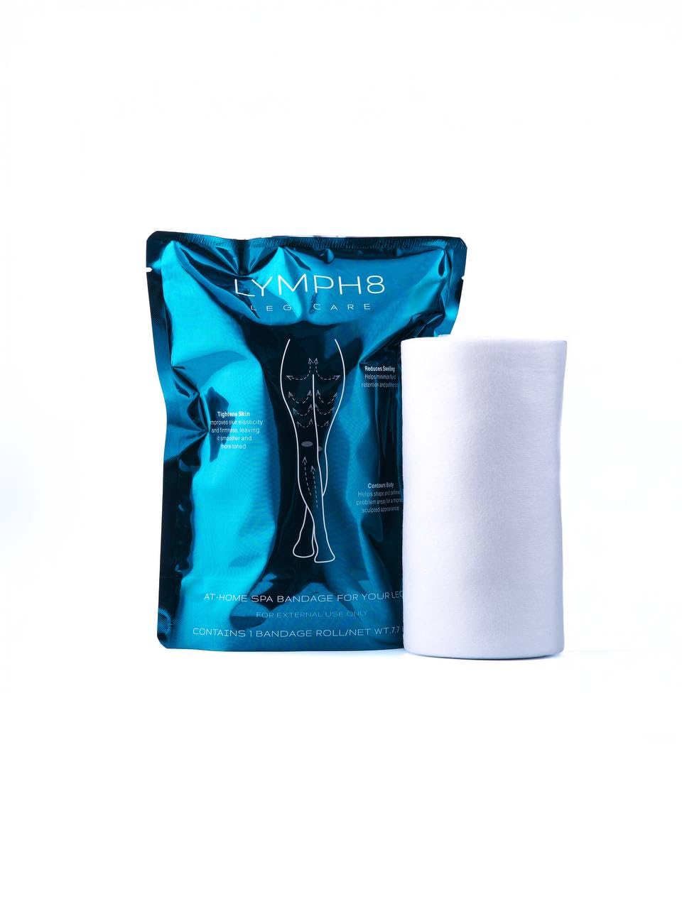 Contouring Body Wrap, Lymphatic Drainage, Caffeine, Niacinamide, Algae Extract, Menthol, Cooling Effect for Legs Stomach Abdomen 40 feet 1 Wrap Pre-Soaked Ready To Use