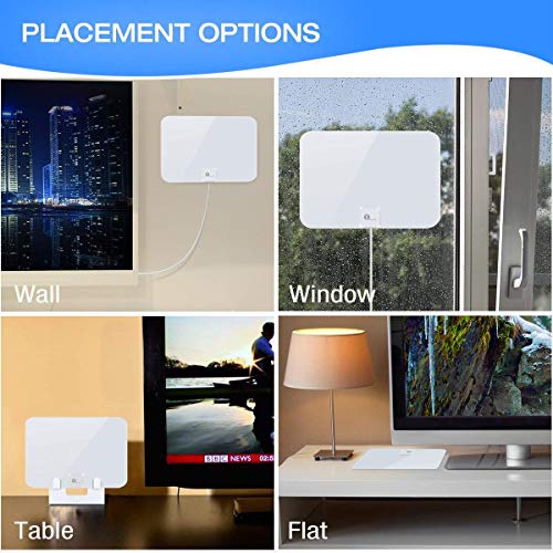 Indoor Tv Antenna-Indoor Digital Tv Antenna With Amplifier-180 Miles Range Reception Supports 4K 1080P And All Older Tvs-16.5Ft Coax Hdtv Cable/Ac Adapter #TOP2