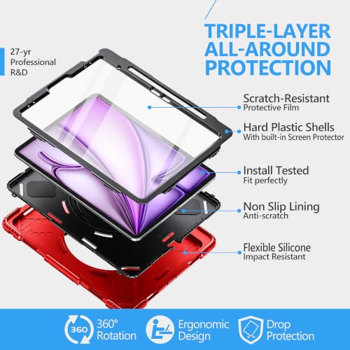 Image of Miesherk STOCK Case for iPad Air 13 Inch M4 2026 / M3 2025 /M2 2024 Red