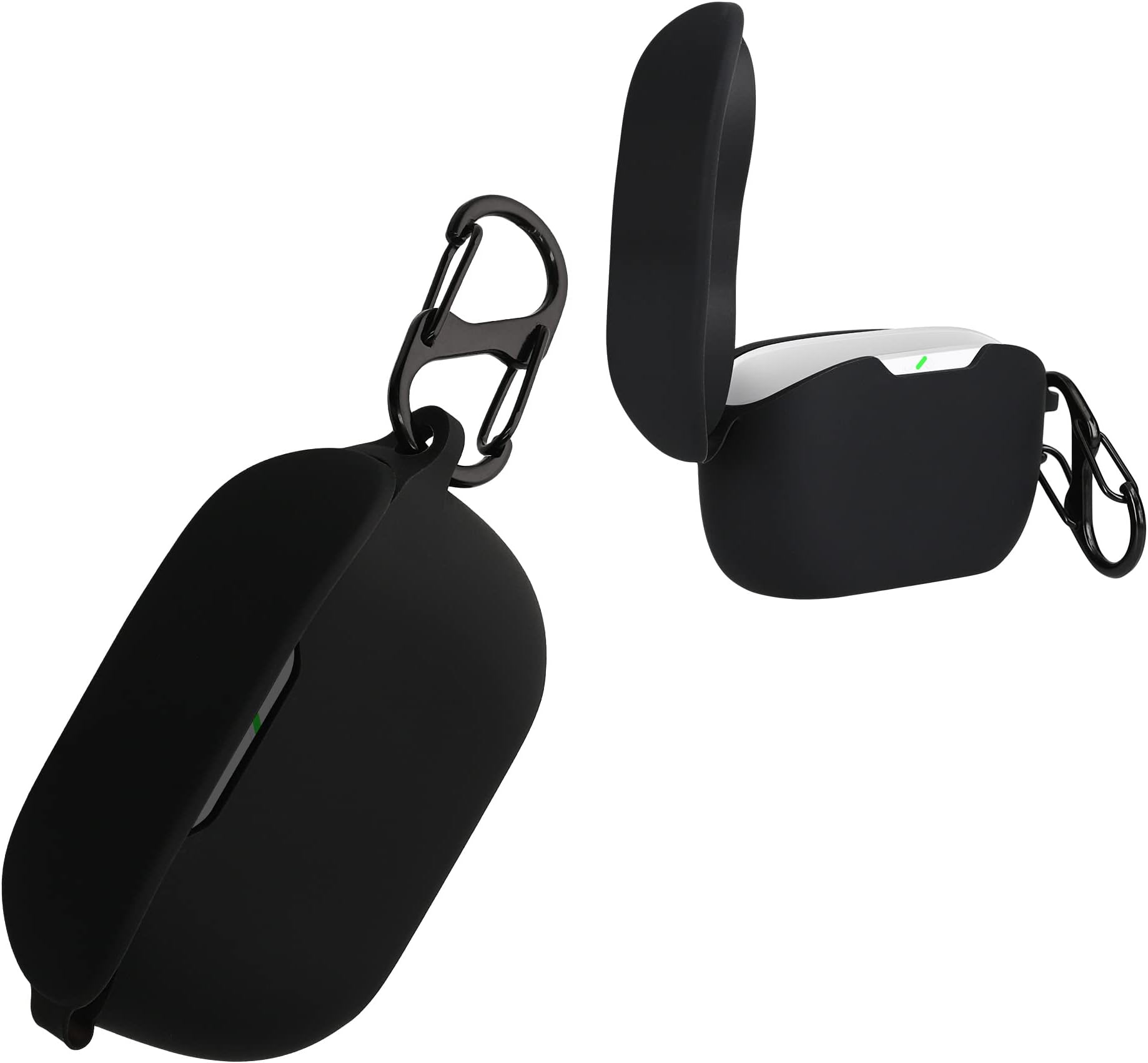 kwmobile Case Compatible with JBL Wave Buds Case - Silicone Cover Holder for Earbuds - Black