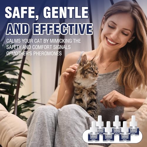 Feromoni Gatto Per Gatti Diffusore Tranquillante Di Calmante Antistress Repellente Per Gatti Irrequieti Feromoni Felini Feromoni Rilassanti E Tranquillanti Rilassanti 6X Ricariche Da 48 Ml Insapore - 7