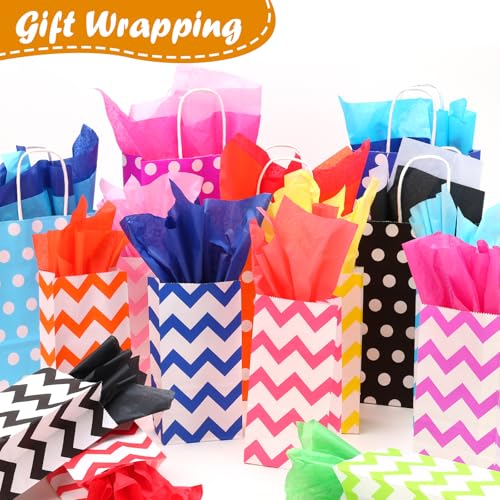 Image of 200 Sheets Tissue Paper, 20 Colors 14 inch X 20 inch Tissue Papers for Gift Bags Birthday Party Flower Decoration, Colored Tissue Paper Bulk for Packaging (Pack of 3)