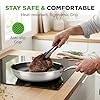 NutriChef 12" Stainless Steel Frying Pan - Triply Kitchenware Stir Fry Pan Kitchen Cookware w/DAKIN Etching Non-Stick Coating, Scratch-resistant Raised-up Honeycomb Fire Textured Pattern #5