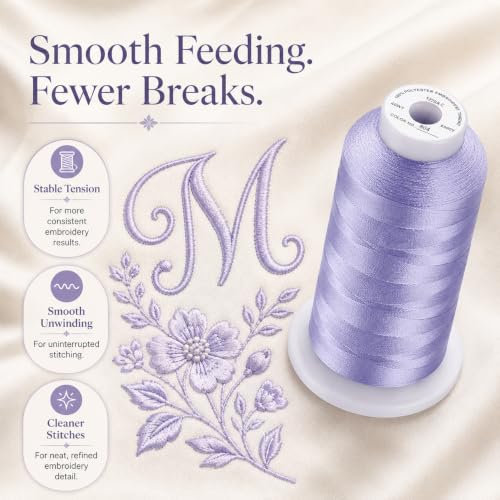 Image of Simthread Embroidery Machine Thread 5000M 40WT Polyester, Lavender 804 | 5000M 40WT polyester thread feeds smoothly for home or commercial embroidery projects.