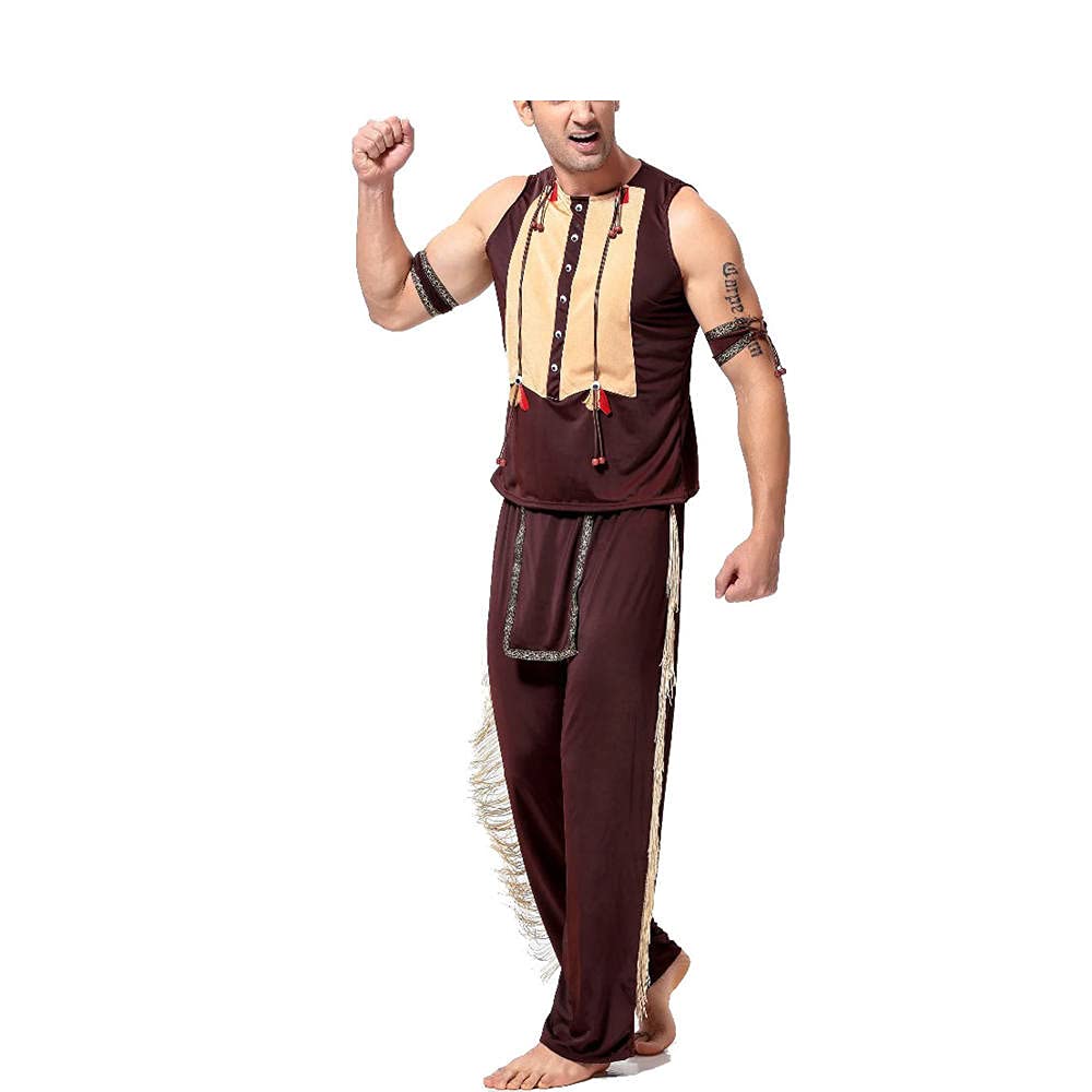 Męski kostium Oktoberfest rodzima indiańskiego stanowiska przedstawienie fantazyjna sukienka stroje na Halloween Boże Narodzenie przyjęcie przebranie