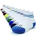 Enerwear 10P Pack Unisex Kids Cotton Cushion No Show Socks (Low Cut/White, 5-6.5)