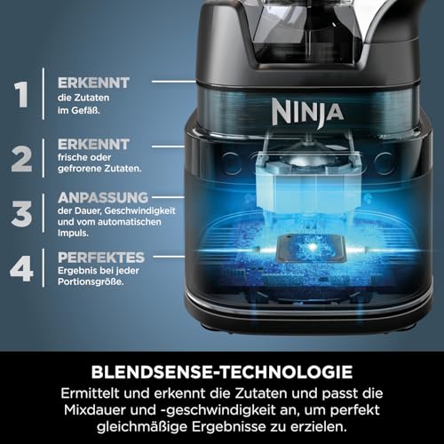 Ninja 2-in-1 Detect Power Mixer Pro & Single Serve, 1200W Mixer mit Krug, & 2x Single Serve Tassen, Smoothies mixen, Gemüse hacken & Frozen Drinks mixen, Schwarz, TB301EU – Bild 6