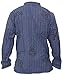 Shopoholic Fashion Men's Hippie Stonewashed Stripe Long Sleeve Cotton Summer Grandad Shirt (XL,Blue)