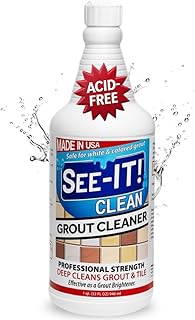 SEE-IT! Grout & Tile Deep Cleaner Brightener & Heavy-Duty Stain Remover Acid-Free Safe for Ceramic, Porcelain, Marble, Stone - 32 fl. oz.