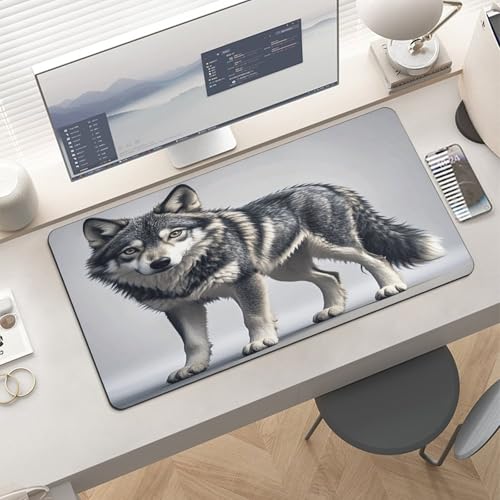 Alfombrilla Grande de Escritorio Cute Wolf Antideslizante miniatura 6