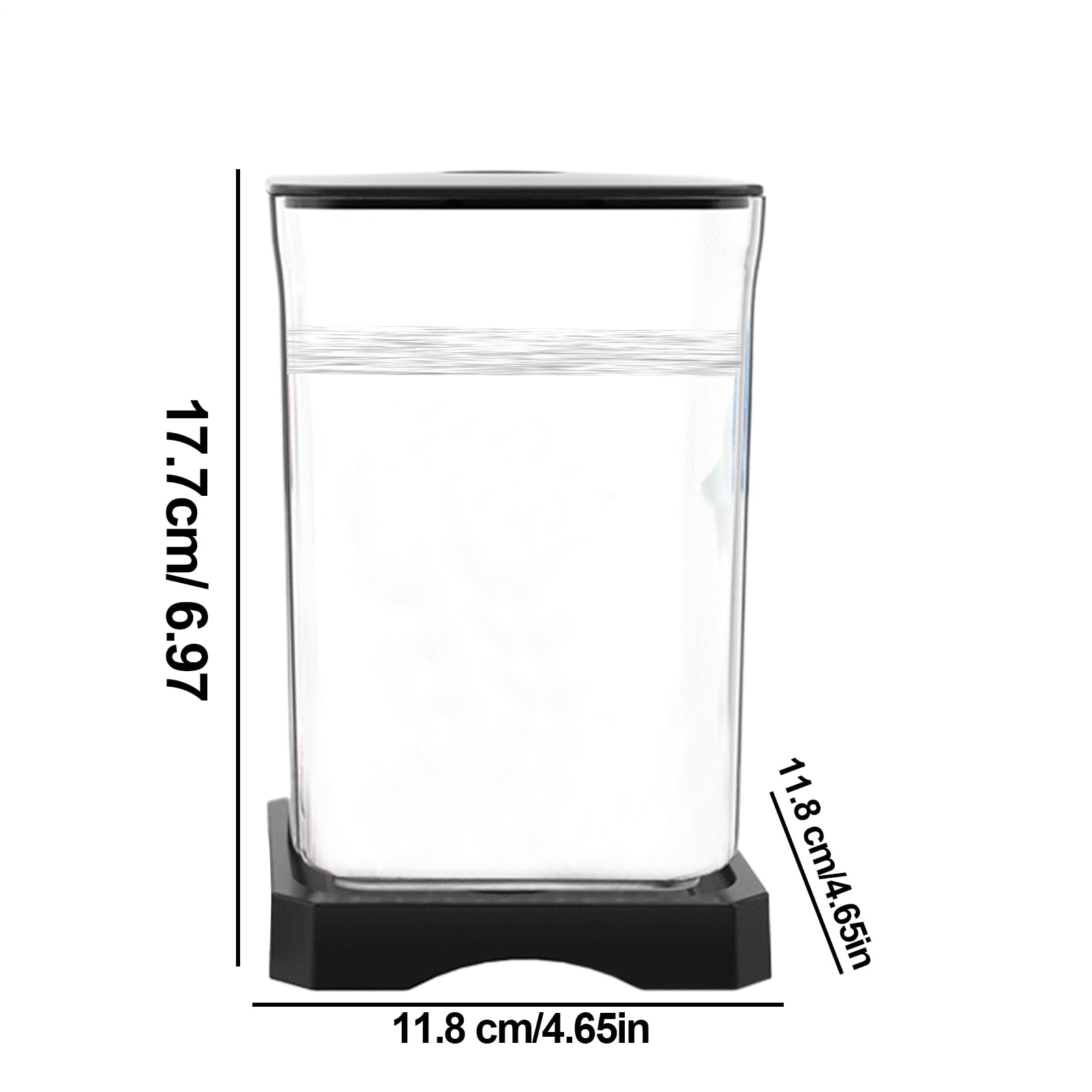 Acrylic Betta Fish Tank | Desktop Rettangolare Aquarium with Top Feeding Hole | Mini Eco Habitat with Ambient Light | Creative Starter Kit for Bettas