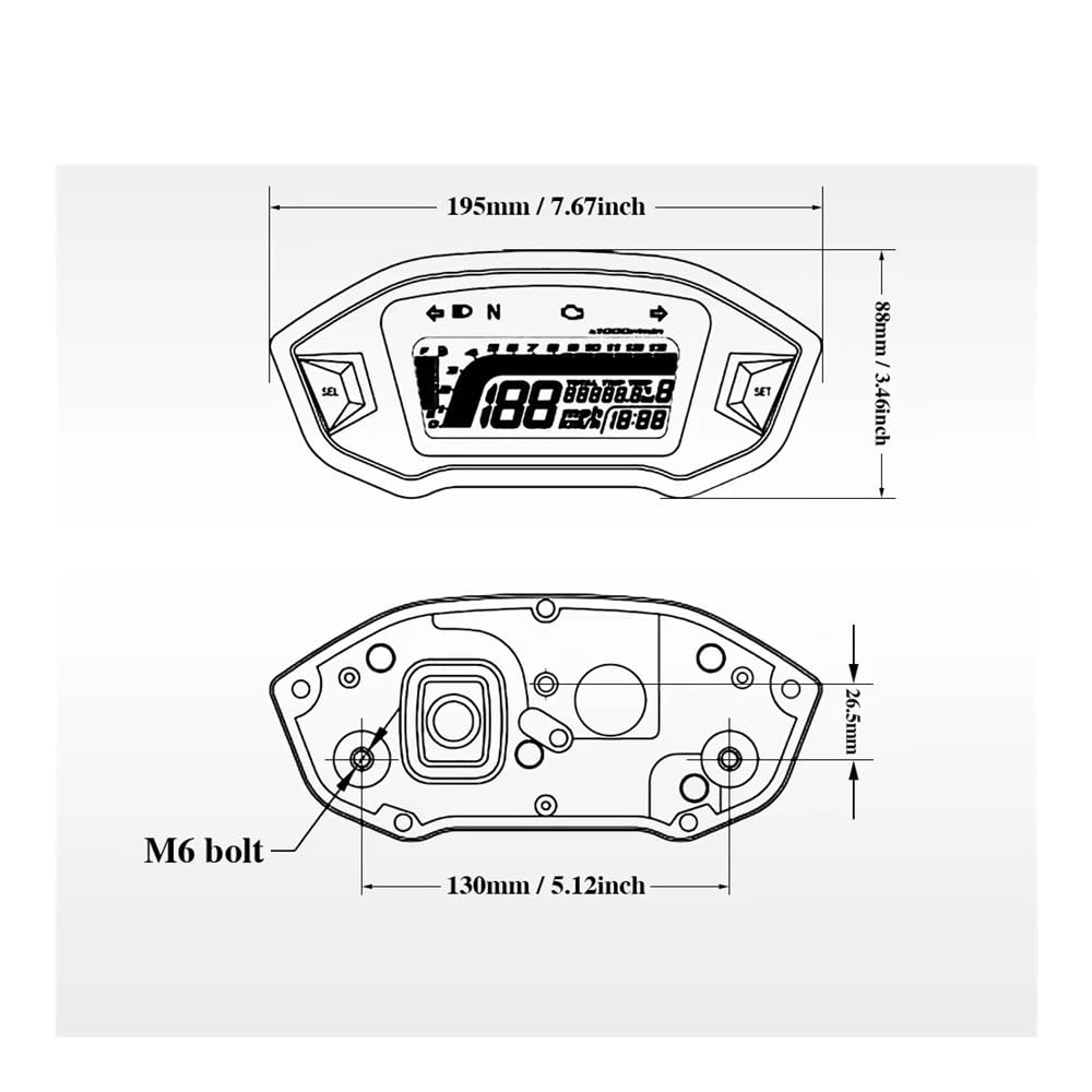 Tachimetro Contagiri Da Pannello Digitale Per Moto Da 1 A 6 Marce Da 8 V A 12 V Tachimetro Universale Per Cruscotto Digitale Per Moto