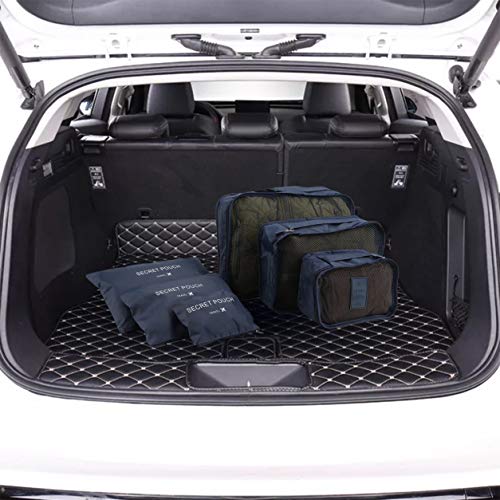 LIANQI Korean Style Portable Durable Eco-Friendly 6 Pcs/Set Square Travel Home Luggage Storage Bags Clothes Organizer Pouch Case - Dark Blue