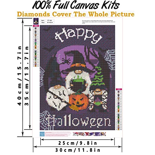 Bogviap Halloween Diamond Painting Kits,Gnomes Diamond Art Kis For Adults Full Drill,Suitable For Home Wall Decor Family Activities Gifts 12X16 Inch #TOP3