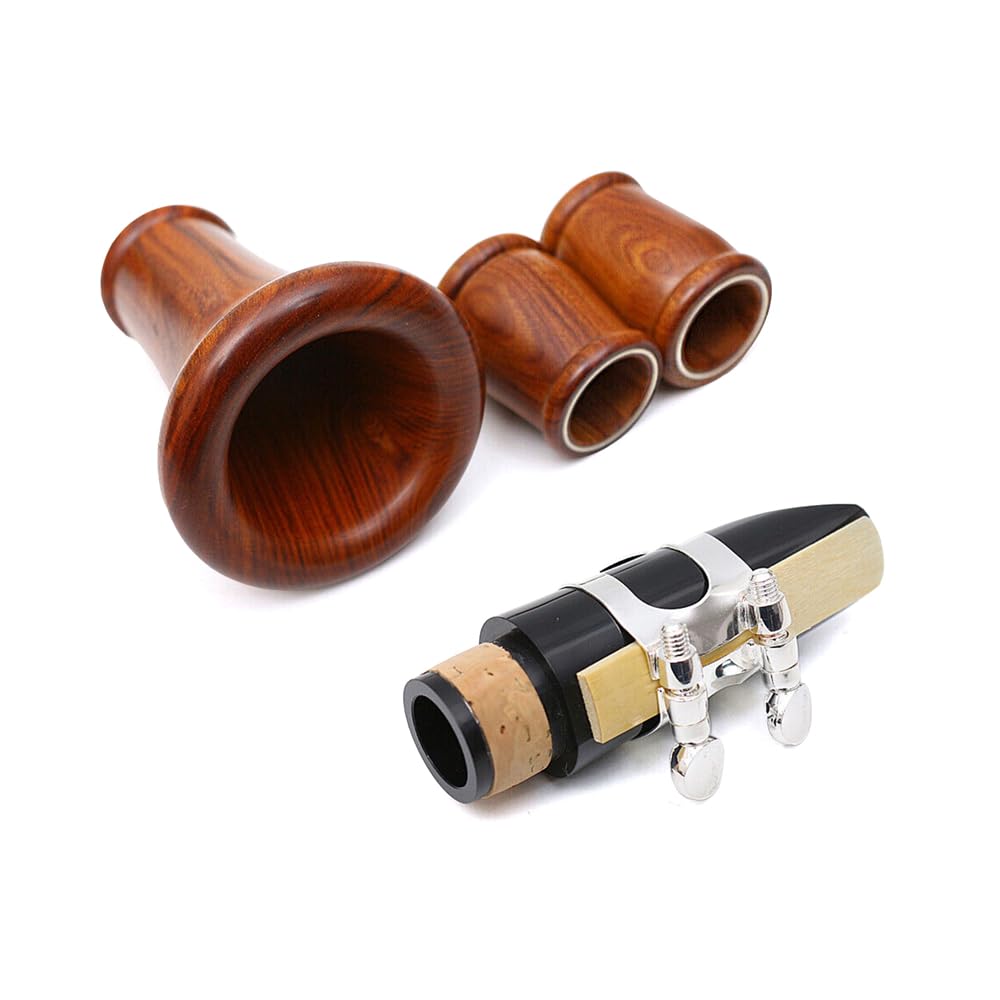 Yinfente Clarinetto in palissandro Eb clarinetto per studenti principianti con 2 barili, custodia rigida, kit di pulizia, bocchino, grasso per sughero, guanti, ance per clarinetto professionale e