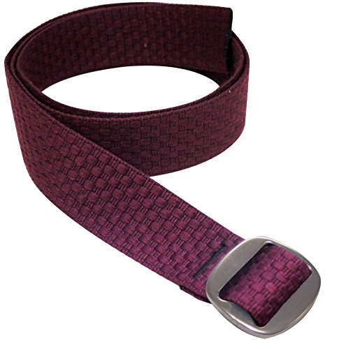 Bison Designs Women's Reversible to Solid Color Subtle Clinch Belt, Lattice Raspberry, Small/34