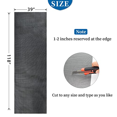 Jeyew Window Screen With Full Set Repair Kit, Fiberglass Window Mesh Screen With Window Cleaning Tool, Screen Repair Kit For Windows Or Doors, Window Screen Replacement, (39'' X 118'', Black) #TOP7