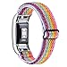 Elastische Armband Kompatibel für Fitbit Charge 2 Armband, Verstellbares Nylon Dehnbar Ersatzarmband (Regenbogen)
