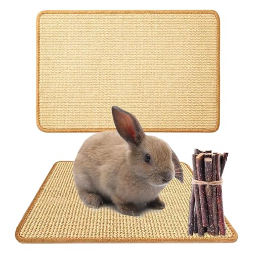 Alfombrilla para Conejos, Almohadilla Natural para Conejitos, Cuidado de Uñas y Dientes, Alfombrillas para Jaulas de Conejos, Juguetes para Masticar（20 * 40cm）