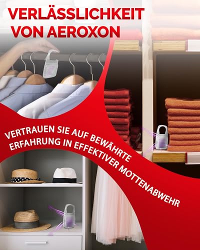Aeroxon Mottenschutz für Kleiderschrank – 2x3 Textilschutz Hänger mit Lavendel Duft gegen Motten im Kleiderschrank, wirksamer Anti Motten Schutz gegen Kleidermotten bis zu 3 Monate